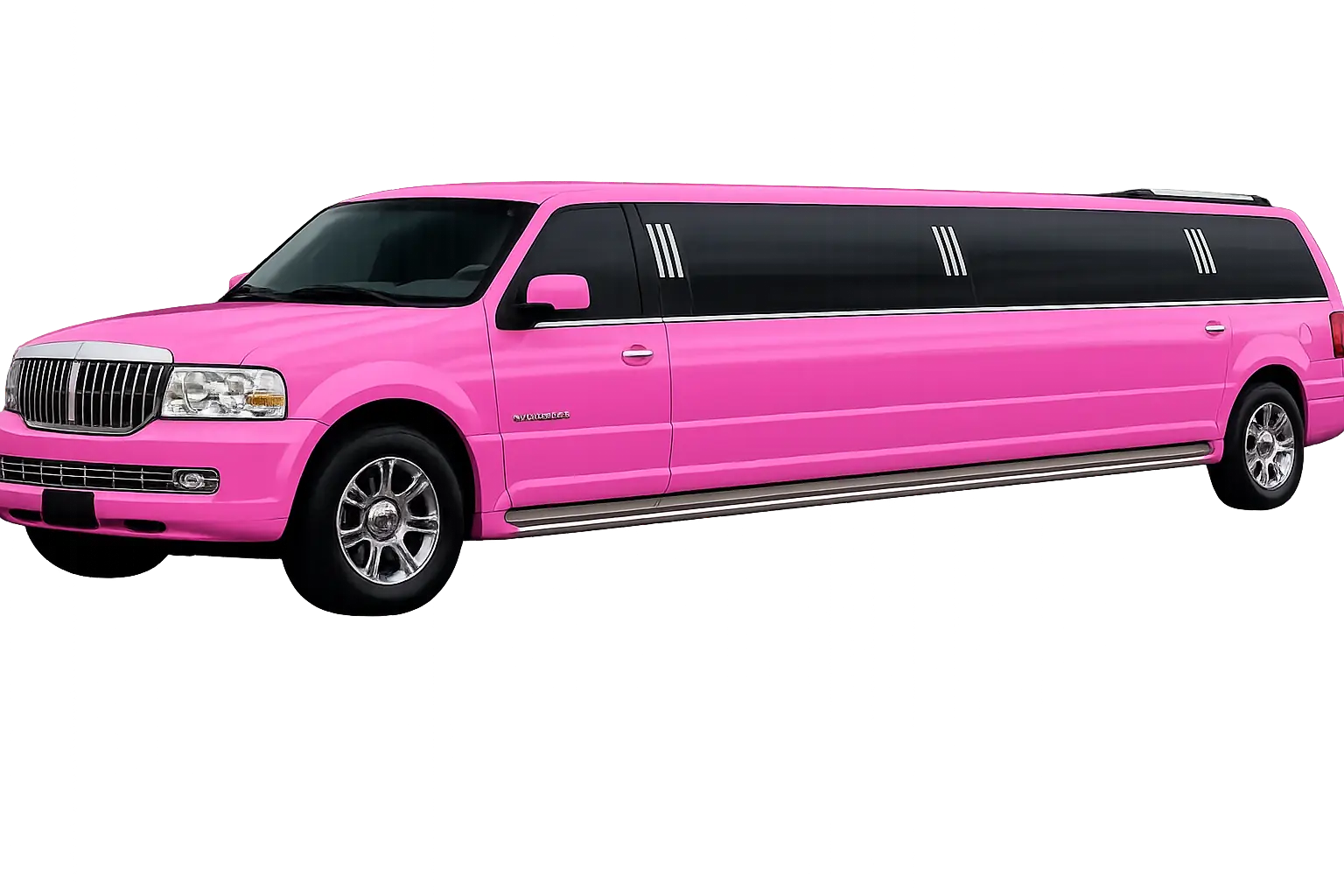 Limusina Navigator rosa de LimoluxBCN para eventos y celebraciones. Alquiler de limusinas en Barcelona