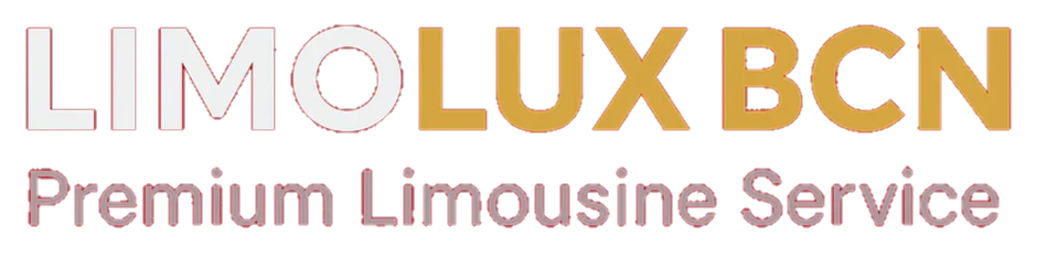 Logo de LIMO LUX BCN en colores blanco y dorado, empresa de alquiler de limusinas en Barcelona